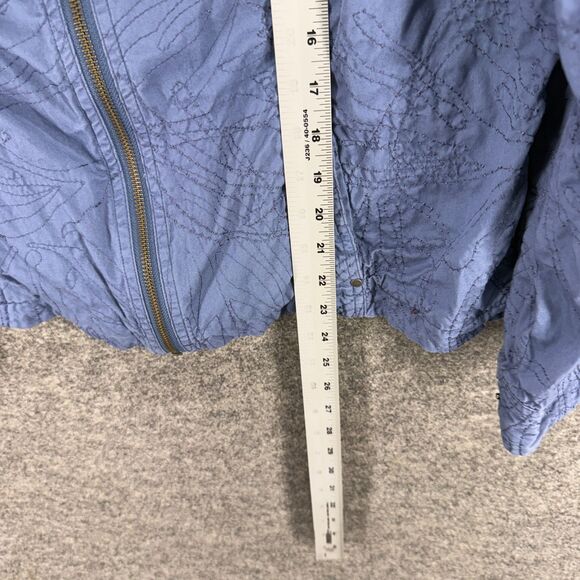 Coldwater Creek Jacket Women 16 Blue Full Zip Embroidered Cotton Long Sleeve - Picture 6 of 7